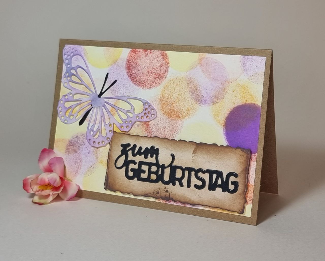 Zum Geburtstagskarten mit Schmetterling