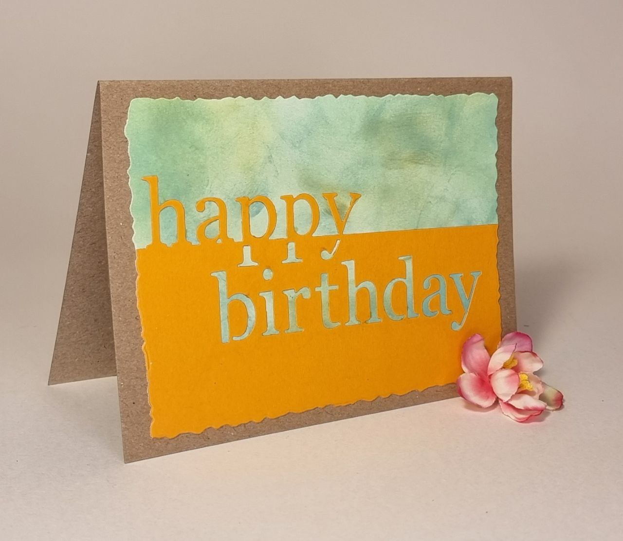 zweifarbige Happy Birthday Karte