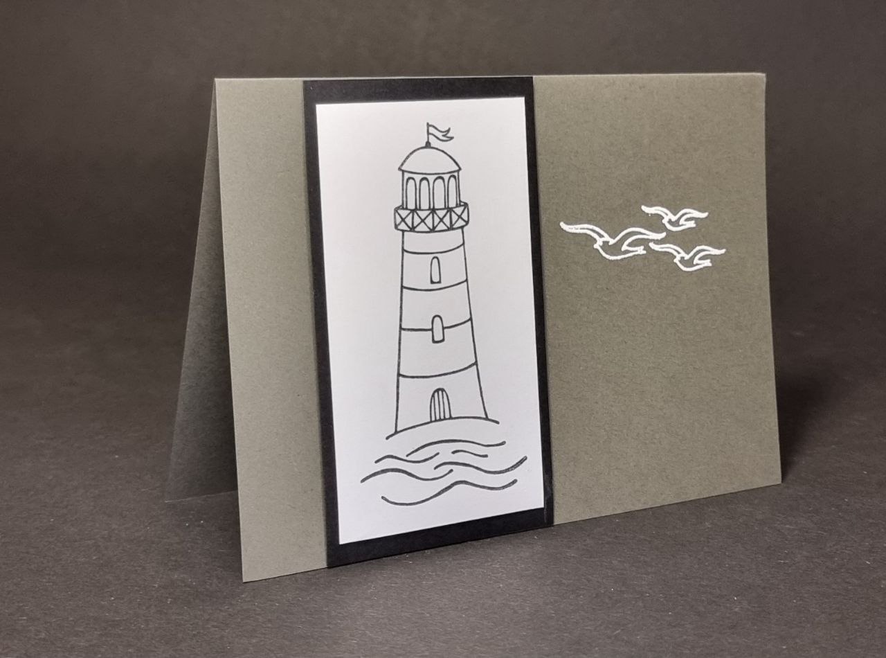 Trauerkarte mit Leuchtturm ohne Text